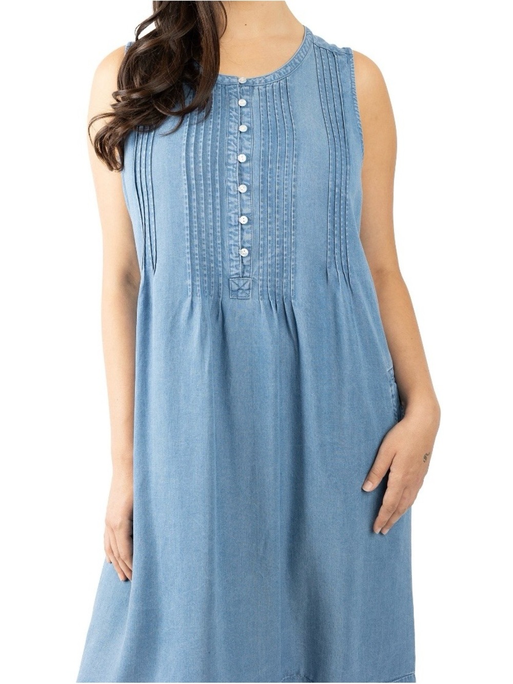 Coldwater Creek Light Blue Sleeveless Midi Dress - Picture 4 of 8